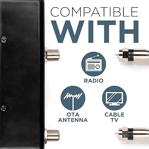 Miniatura 3 de Amplificador de distribución de 24 db | Amplificador de señal de antena de TV digital, potenciador/ganancia ajustable, NTSC, ATSC, FM, UHF, VHF -