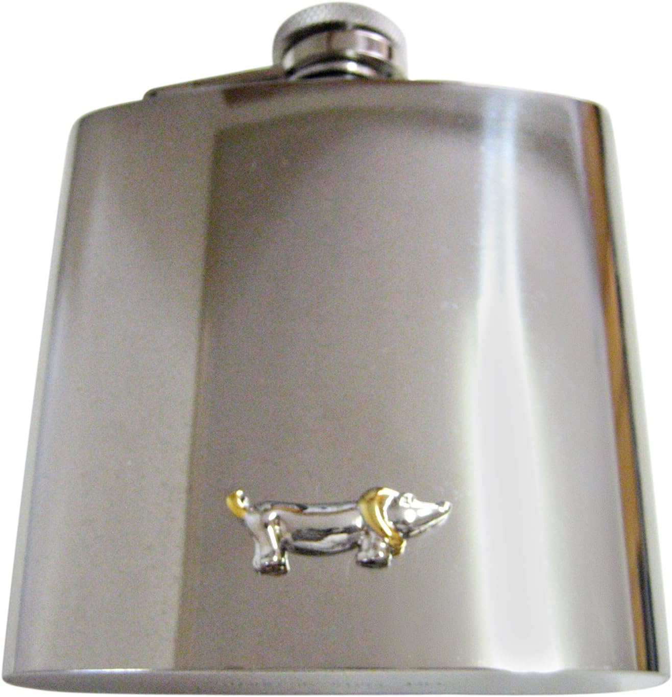 Kiola Designs Two Toned Wiener Dog 6 Oz. Stainless Steel Flask