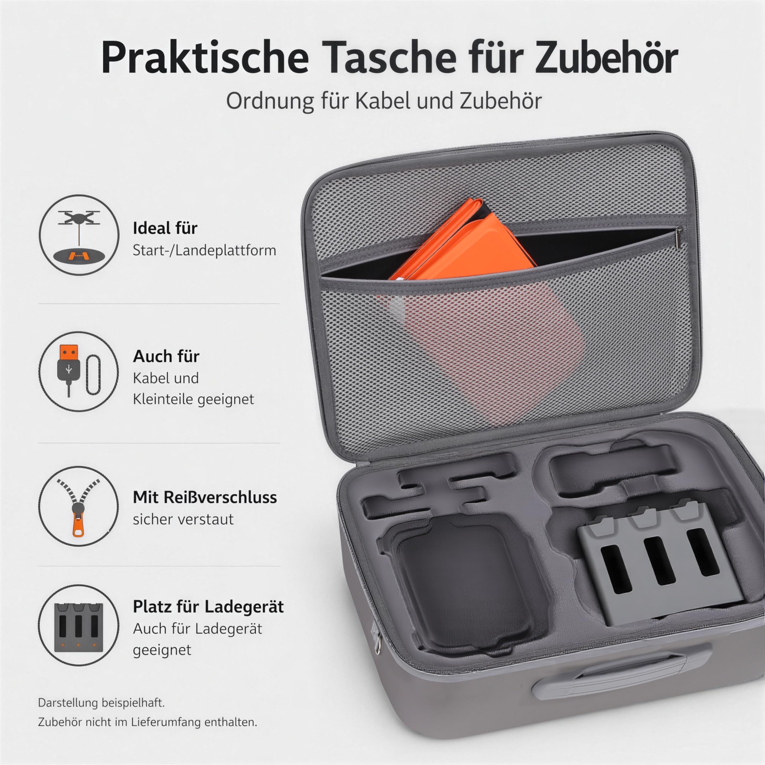 Custodia rigida per drone DJI Avata 360 Fly More Combo-RC2, borsa a tracolla rigida per telecomando RC2, batterie e accessori (grigio)