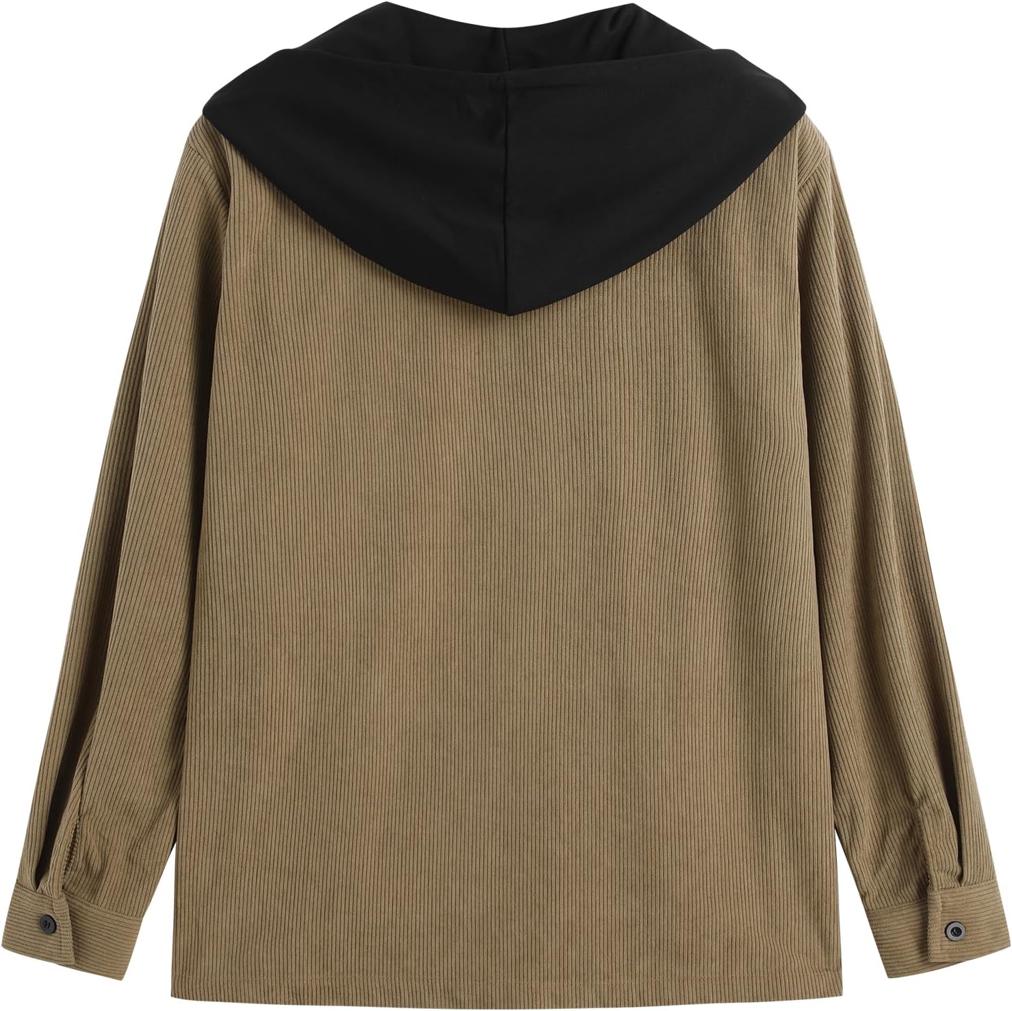 ZAFUL Men's Hooded Flannel Shirts Long Sleeve Casual Fashion Button Shirts Loose Drawstring Shacket for Spring Autumn - Image 4