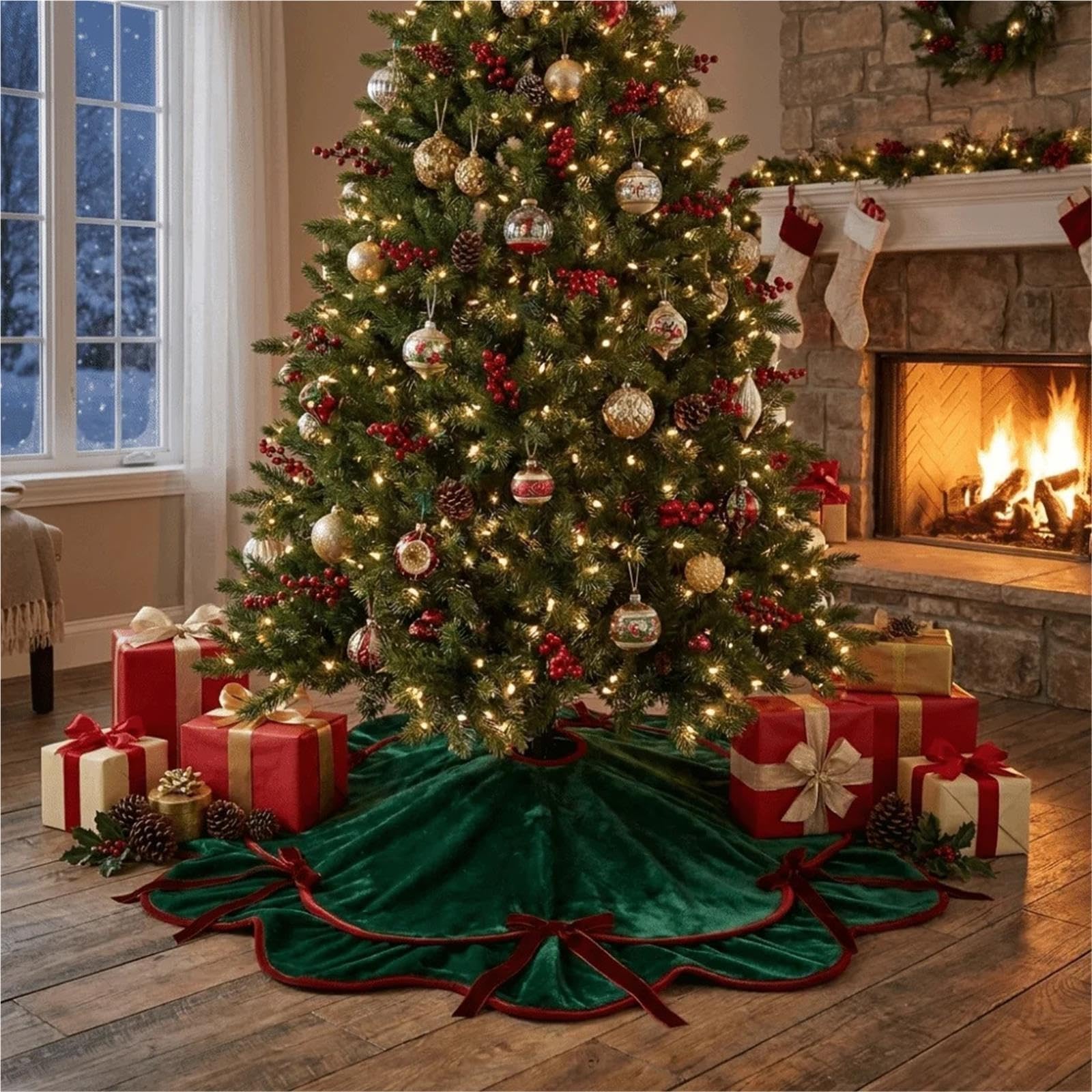 Copri Albero Gonna for albero di Natale in morbido velluto