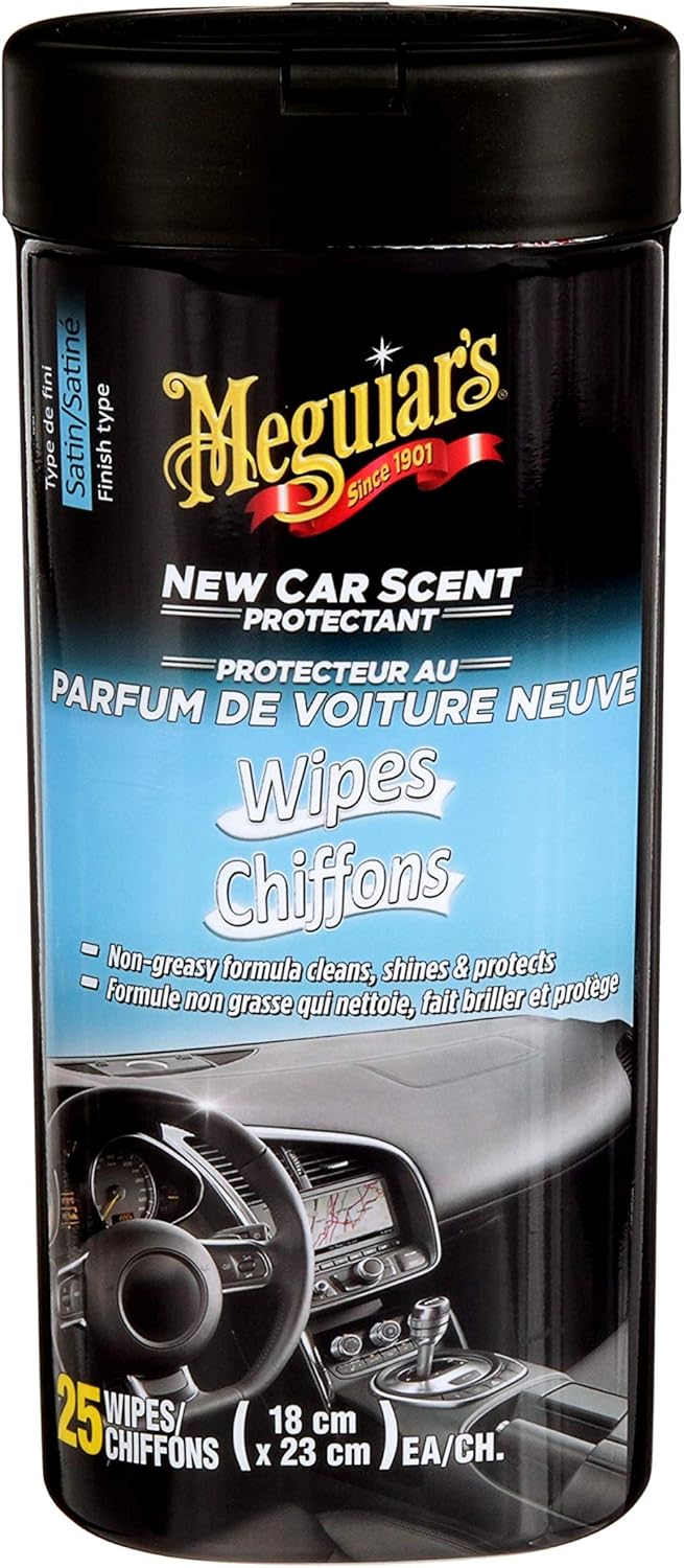 Meguiar's New Car Scent Protectant Wipes Eliminates Odours on Surfaces, 25 Wipes G4200C