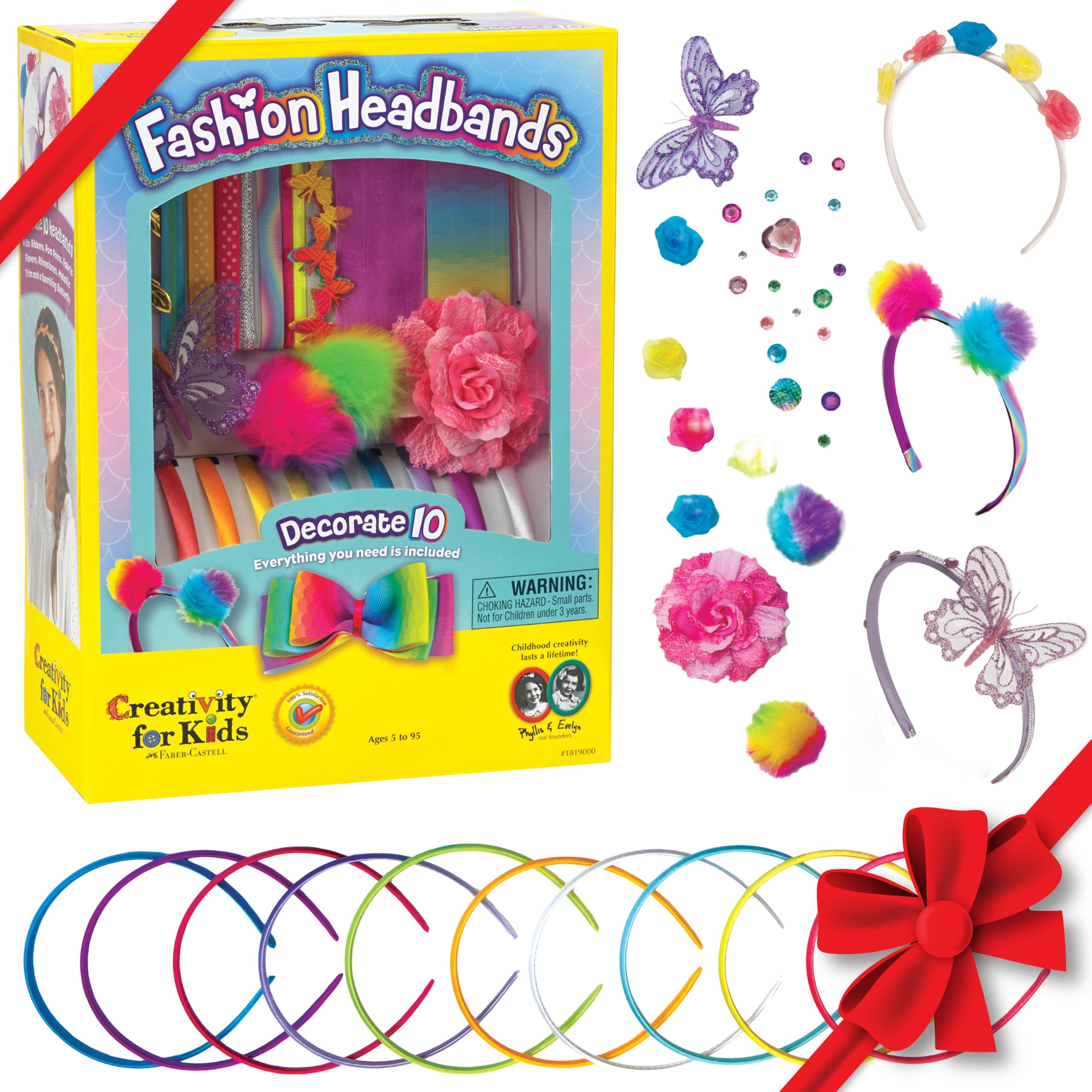 Creativity for Kids Fashion Headbands Craft Kit, Makes 10 Unique Hair Accessories (Packaging May Vary)