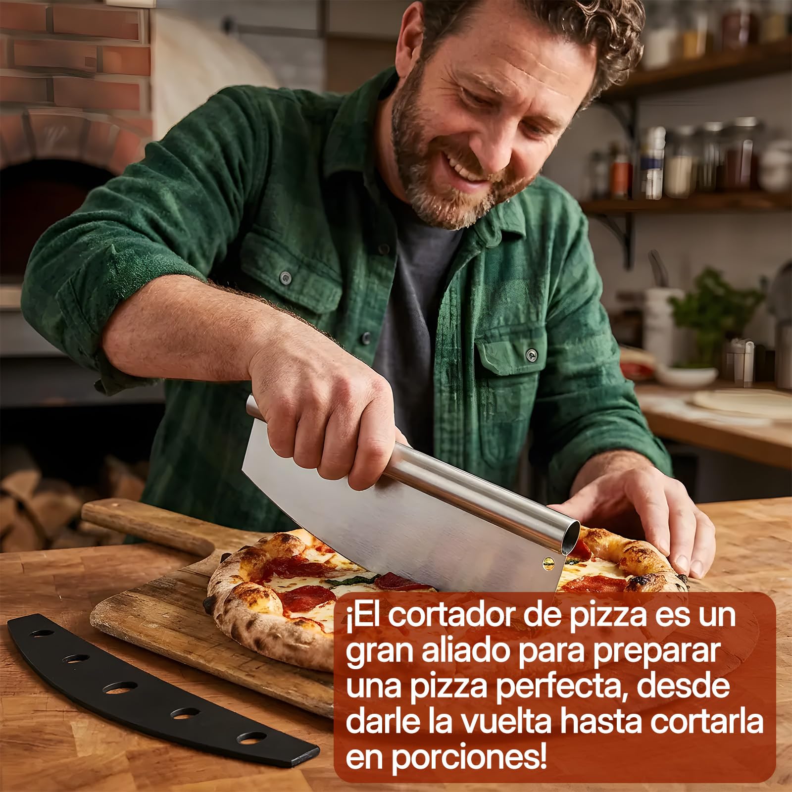 Pala Pizza de Aluminio, Pala para Pizza de 12 Pulgadas Y 7 Pulgadas, Asa Desmontable, EspáTula Para Pizzas con Cuchillo para Pizza