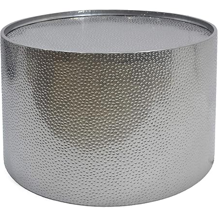 Amazon Com Christopher Knight Home 308944 Rache Modern Round Coffee Table With Hammered Iron Silver 26 00 L X 26 00 W X 17 00 H Furniture Decor