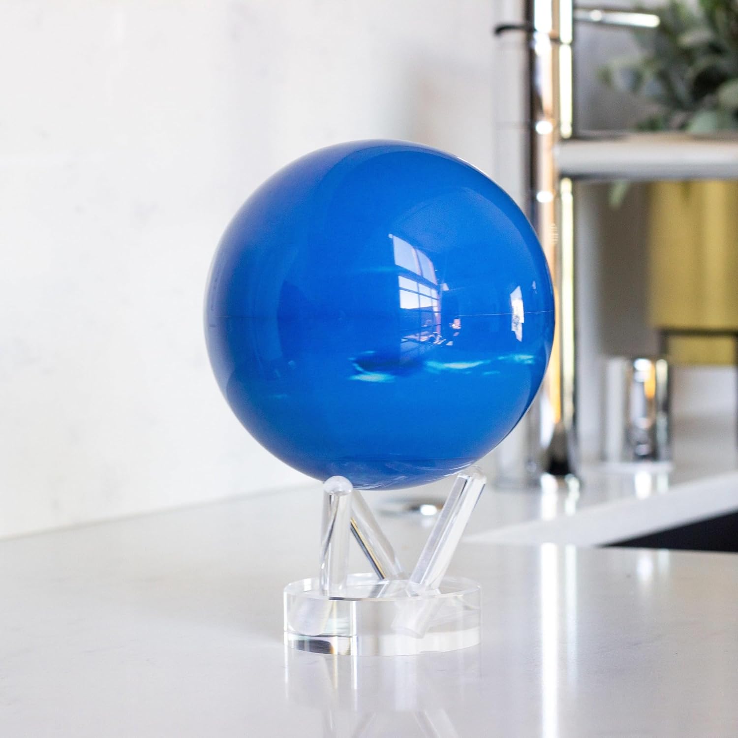 MOVA Globe - Neptune Signature (6") | Solar Rotating Planet Globe for Desk Display | No Batteries or Cords | Striking Deep Blue Space Decor