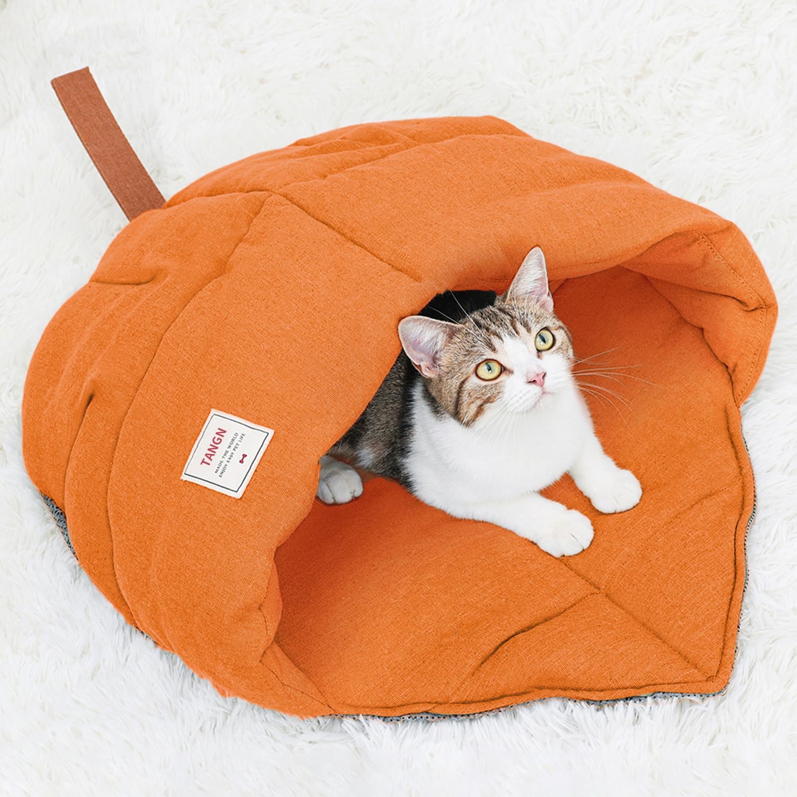 Cama Madriguera Para Gatos, Saco De Dormir Semicerrado De Invierno, Felpa Suave, Ideal Para Gatitos Y Mascotas Pequeñas (hasta 10 Kg)