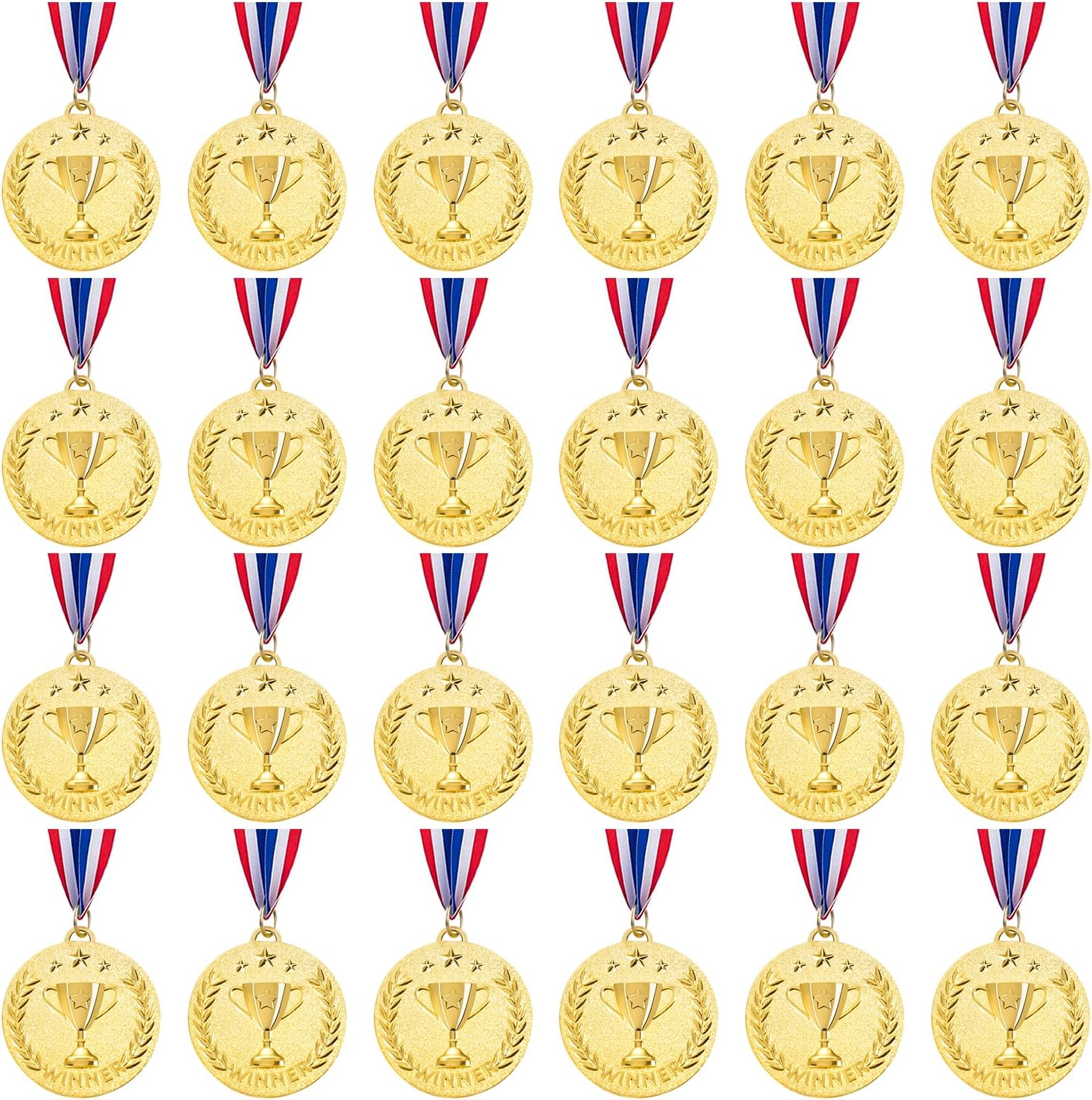 Caydo 12/24 Pieces Gold Award Medals Metal Winner Medals for Award for Adults for Competitions, Sports Events, Party, 2 Inch
