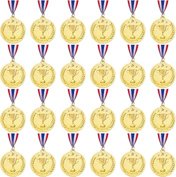 Caydo 12/24 Pieces Gold Award Medals Metal Winner Medals for Award for Adults for Competitions, Sports Events, Party, 2 Inch