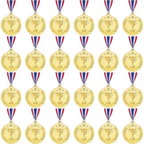 Caydo 12/24 Pieces Gold Award Medals Metal Winner Medals for Award for Adults for Competitions, Sports Events, Party, 2 Inch