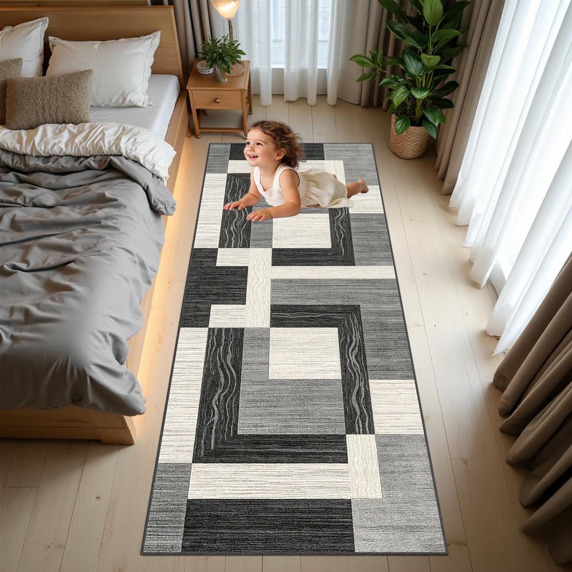 Długi antypoślizgowy dywanik do przedpokoju i kuchni 120 x 160 cm