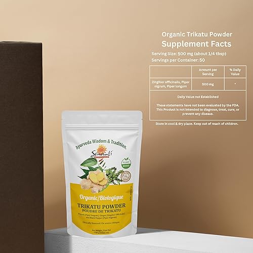 Miniatura 6 de Sewanti Trikatu Powder - Ayuda digestiva natural y potenciador del metabolismo - Suplemento de hierbas 100% puro - 3.53 oz