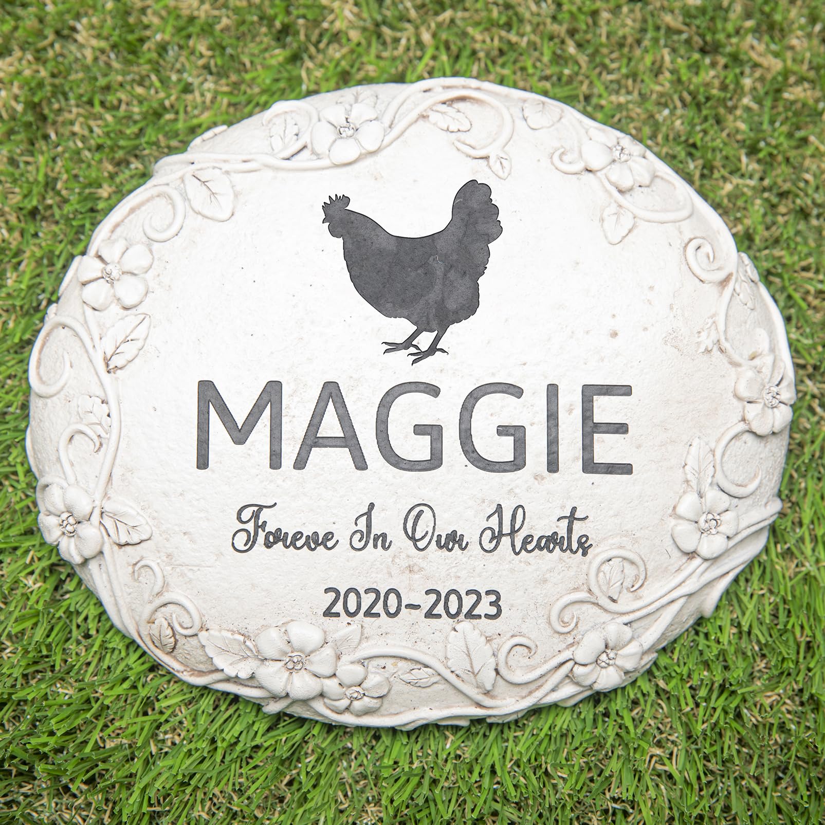 HENTOL Personalized Chicken Memorial Stone, Pet Grave Marker Hen, Chicken Headstone, Chicken Tombstone, Chicken Gravestone, Chicken Memorial Stone,