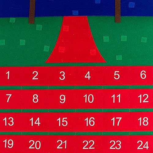 Miniatura 7 de Good Ruby Calendario de Adviento de fieltro para niños, cuenta regresiva para Navidad, calendarios de Navidad con bolsillos y 24 adornos temáticos
