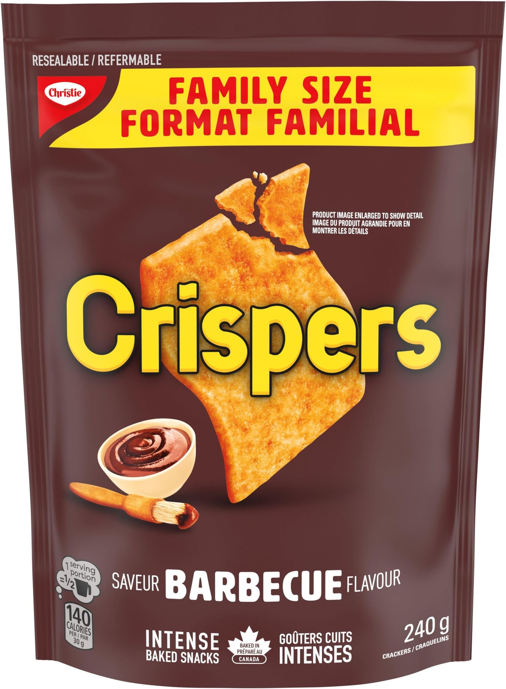 CrispersBBQ Family Size Crackers, 240g