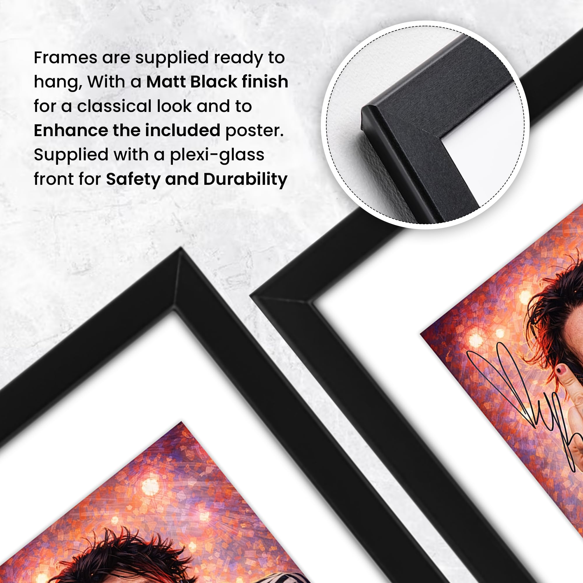 Yungblud Art - Poster con autografo, edizione limitata, idea regalo per fan, memorabilia da collezione, merchandising artistico da parete, motivo: Idols World Tour & Bludfest Tribute (A3 incorniciato