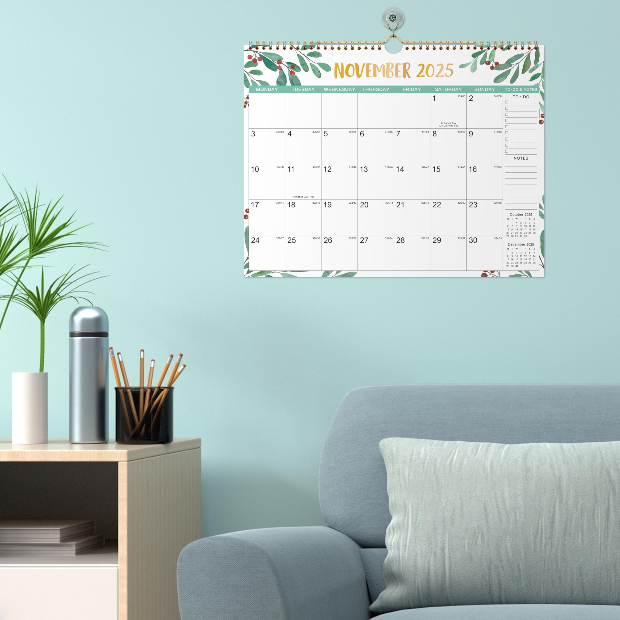 Calendar 2026 2027, Wall Calendar 2026 2027 UK, 18 Month Calendar from Jul. 2026 to Dec. 2027, 37.6 x 29 cm - Image 2