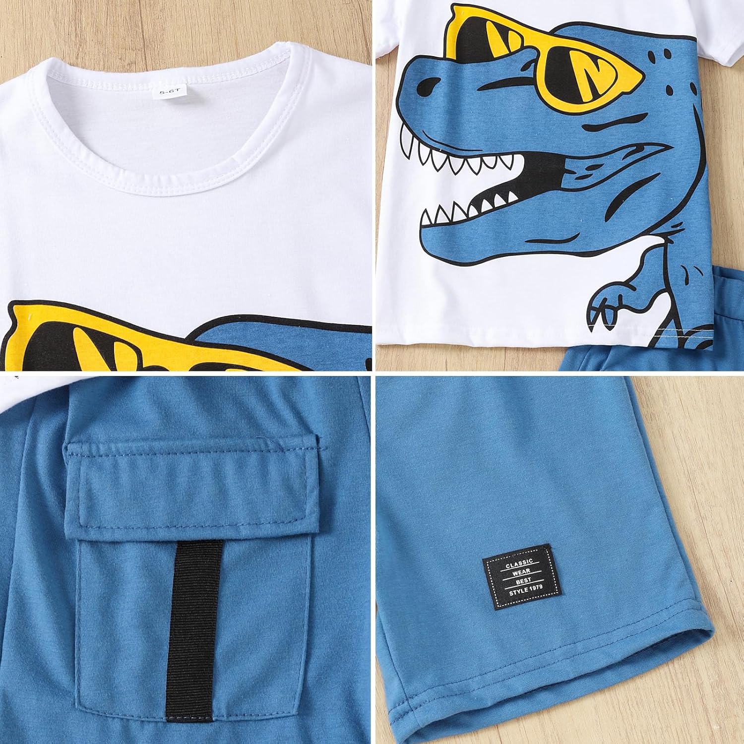 Toddler Boys Summer Clothes Short Sleeve Top and Casual Shorts 2-Piece Kids Comfy Outfits Boys Sets Size 5-9 Years - Image 7