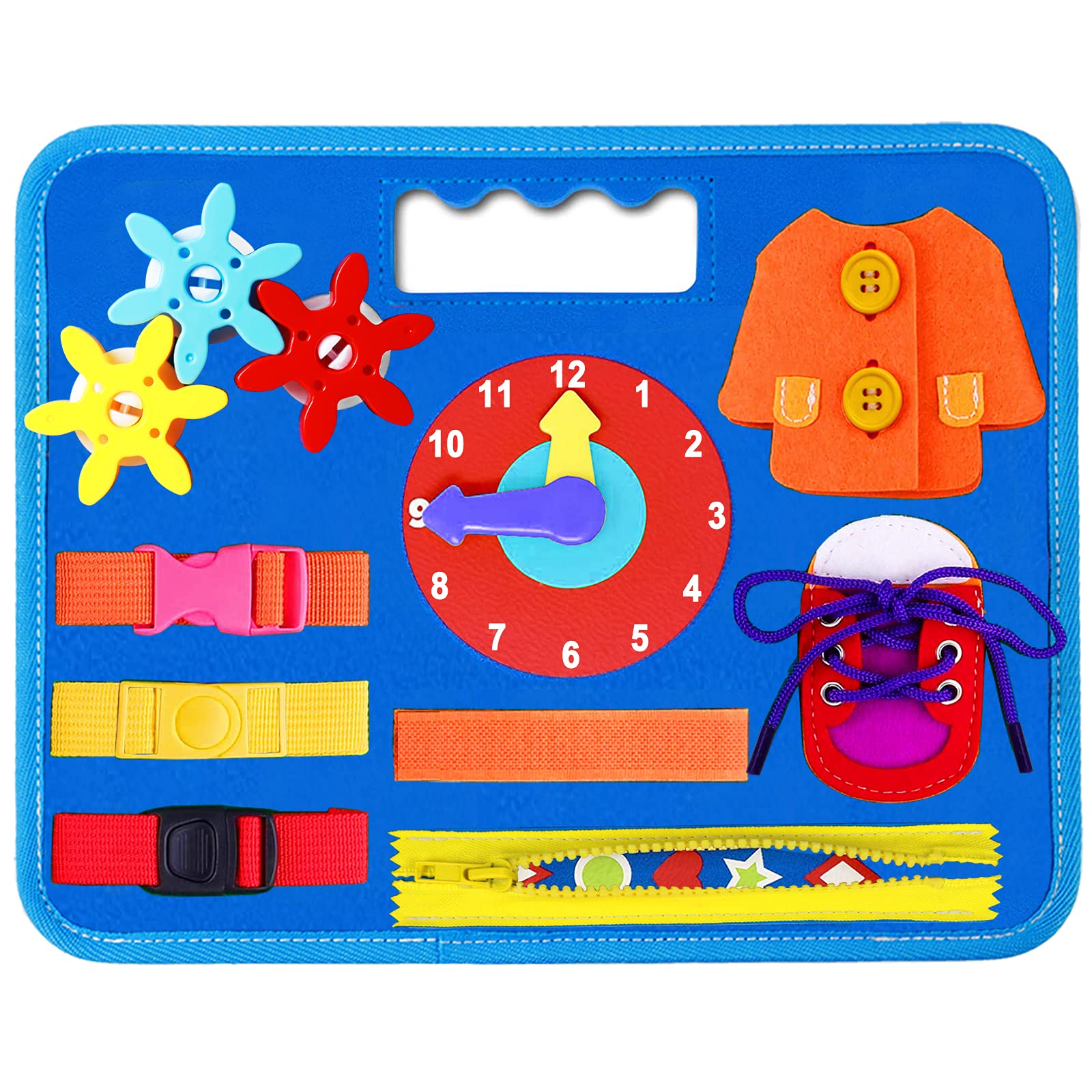 Buy Montessori Busy Board for Toddlers, Kids Buckle Board Learning Toy