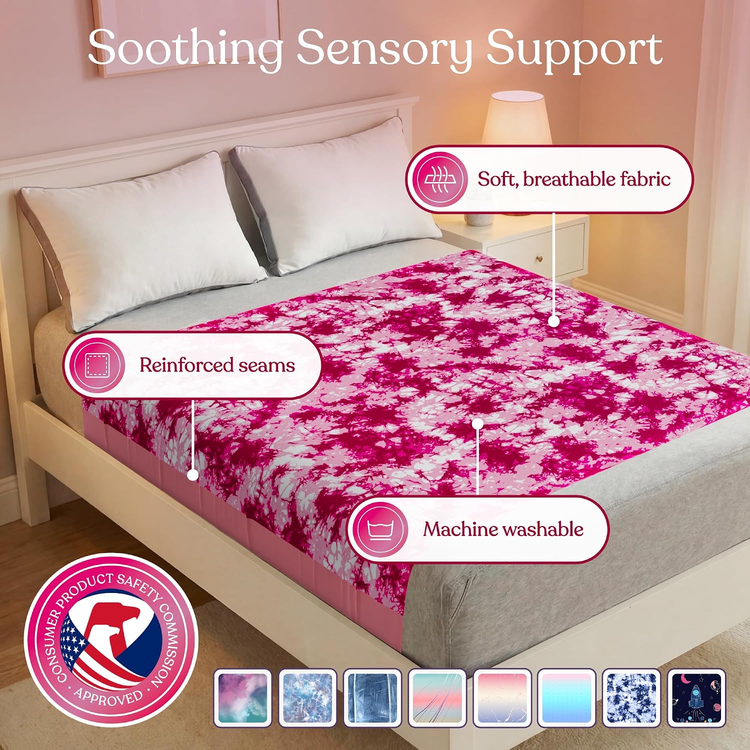 Sensory Compression Sheet Full, Sleep Pod for Kids, Bed Blanket | deep pressure sensory bed sheets for kids and adults, sensory blanket, compression blanket, sensory sheet, sleep pod kids