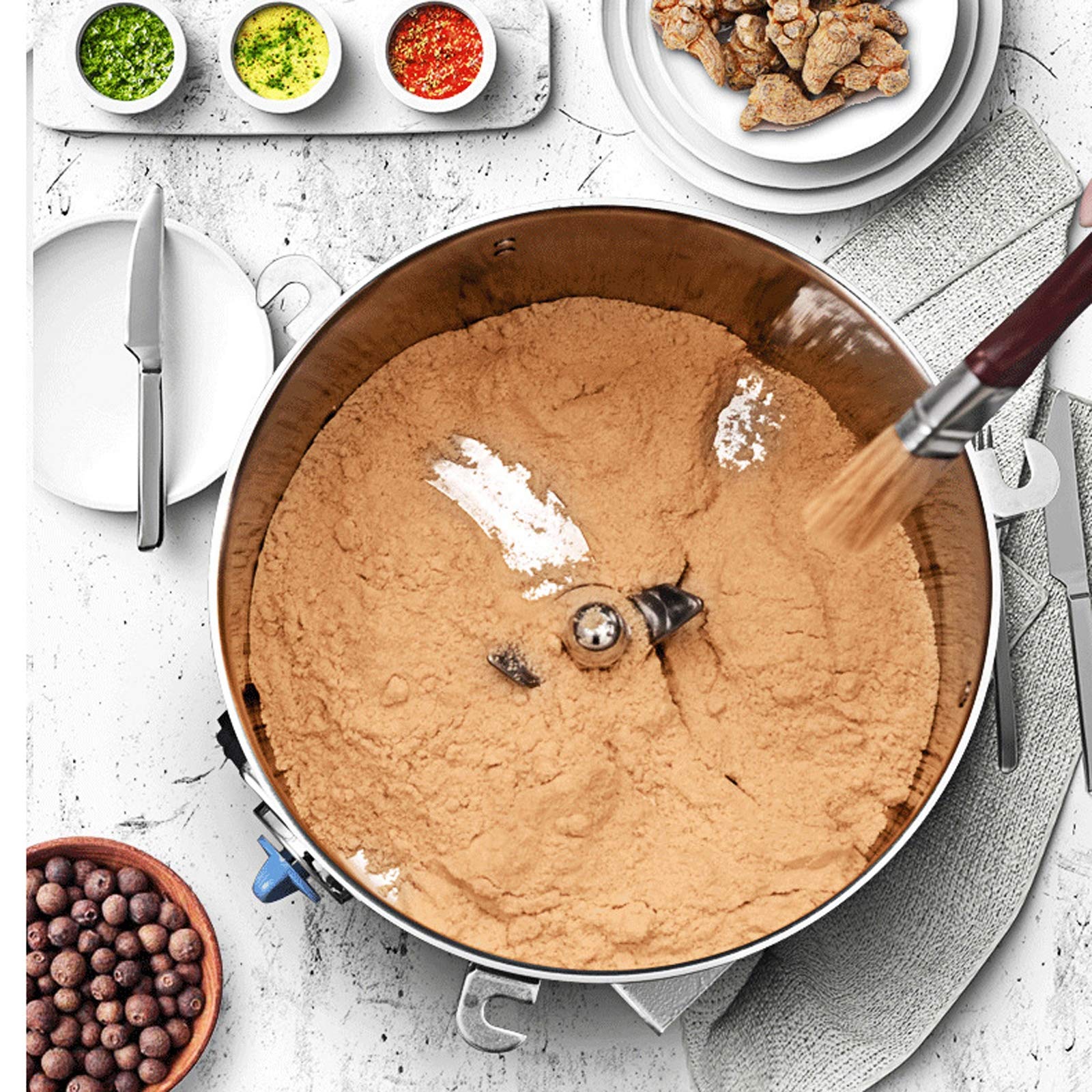 Mulino Elettrico Domestico da 250 g, macinacaffè in Acciaio Inossidabile, Mulino per Polvere Ultrafine, per macinare Grano Intero, Riso, Mais, ECC.