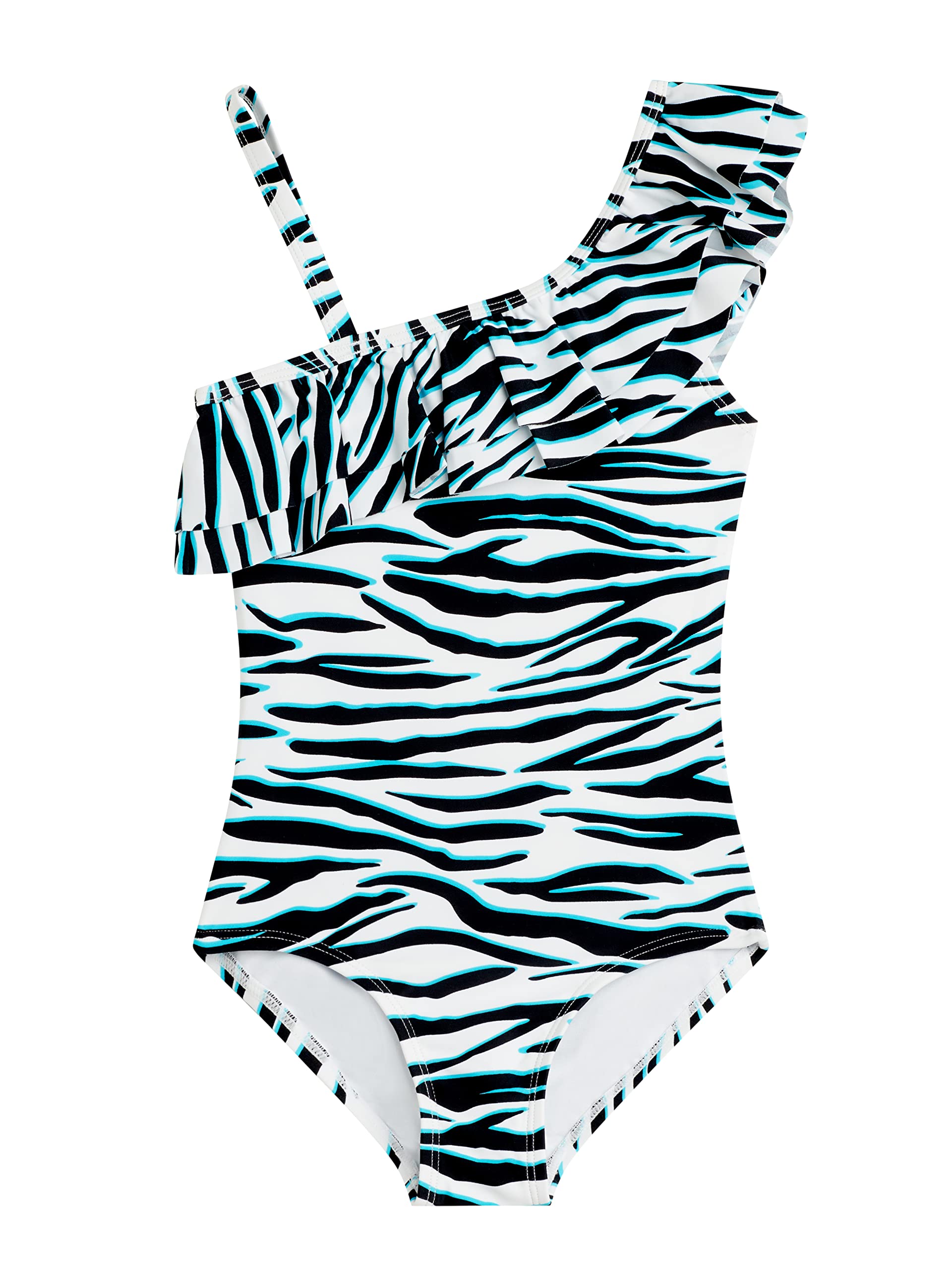 Kanu Surf Girls Morgan Floral Ruffle 1-Shoulder 1-Piece Swimsuit