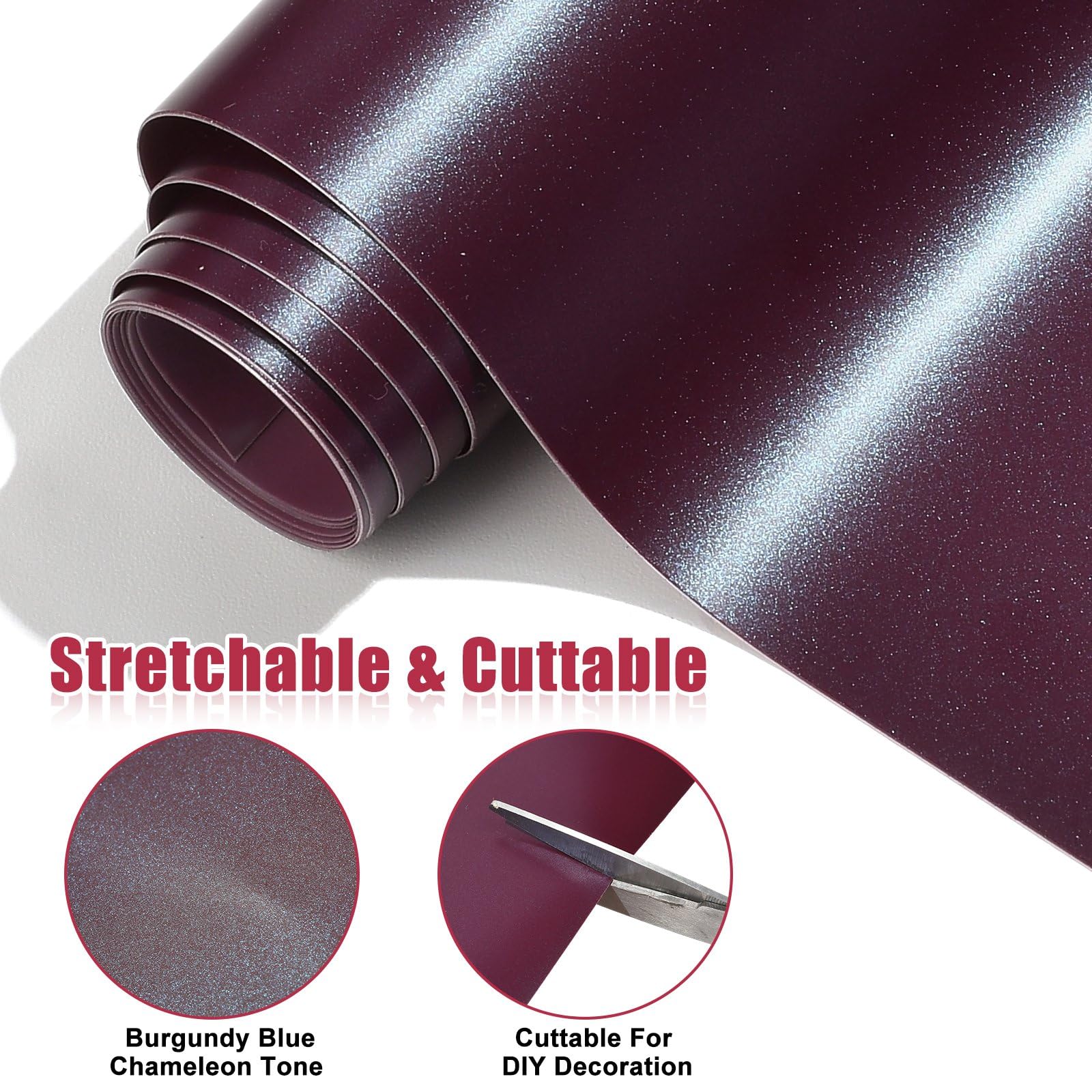 XhuangTech Pellicola autoadesiva in vinile per auto, colore da rosso opaco a blu, pellicola protettiva per vernice fai da te, cambia colore, per auto, moto, bicicletta (152 x 75 cm)