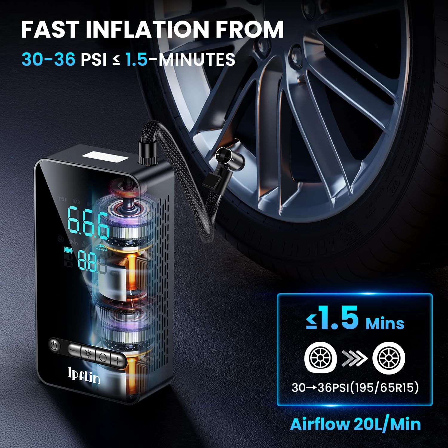 Tyre Inflator Cordles Compressor 150 PSI - 3