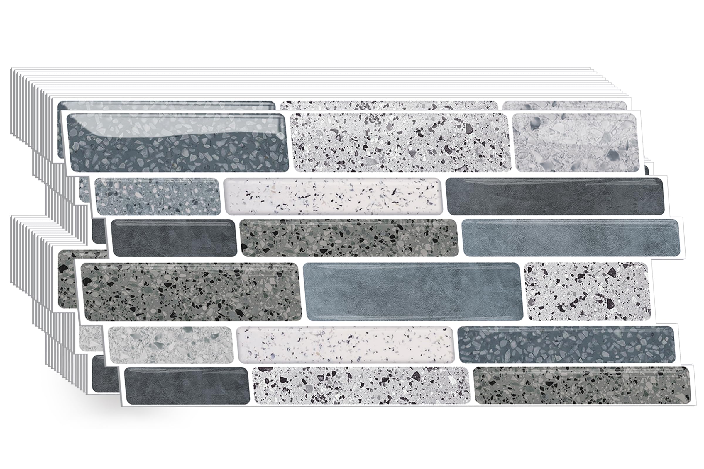 Carreaux muraux effet marbre CHDITB lot de 16 crédences adhésives cuisine 26,4x12 cm