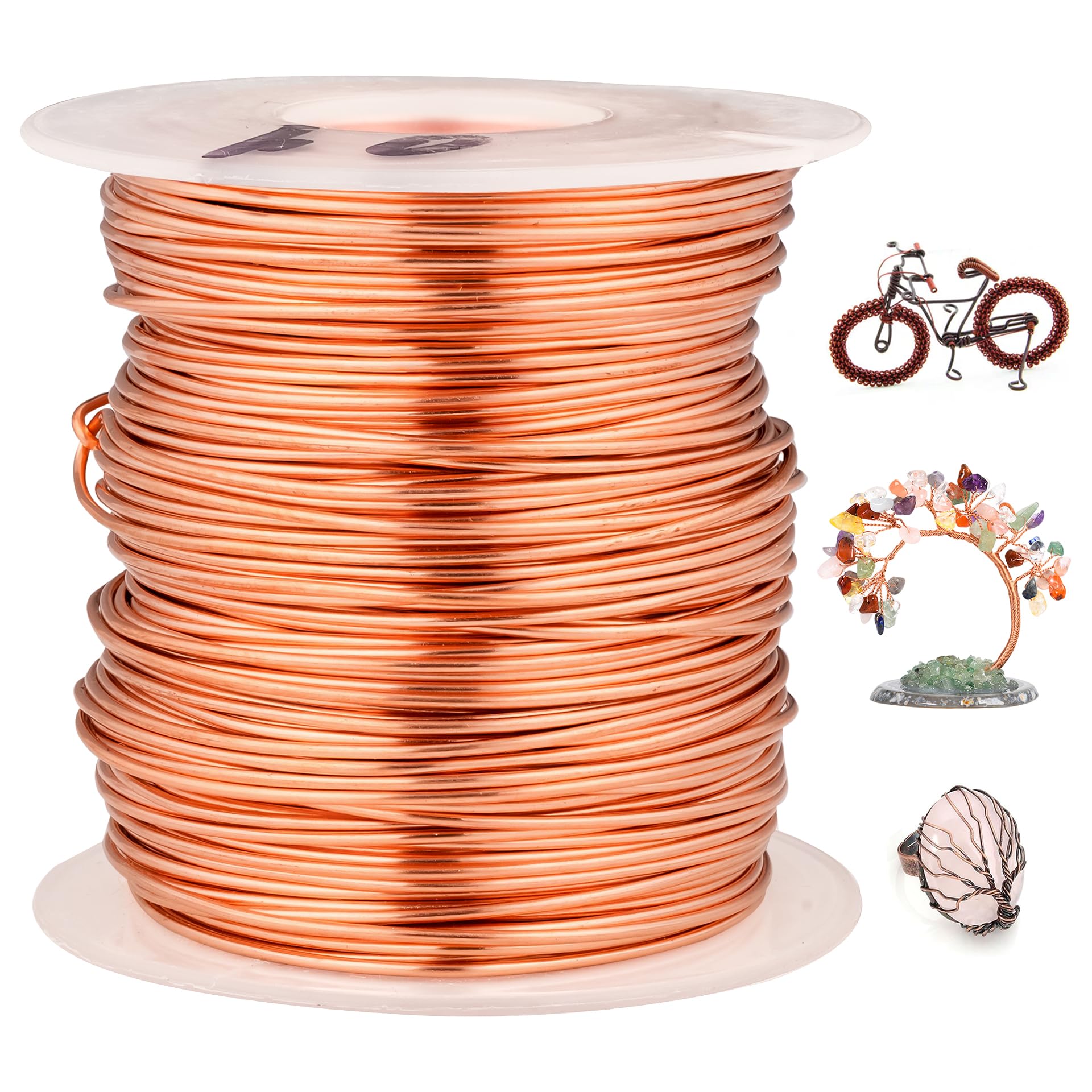 Alambre de cobre desnudo de 18 AWG - 200 pies, 99.9 %, cables suaves y puros, alambre magnético de bobinado para hacer joyas, antena de jardinería de electrocultura, motor, transformador, proyectos