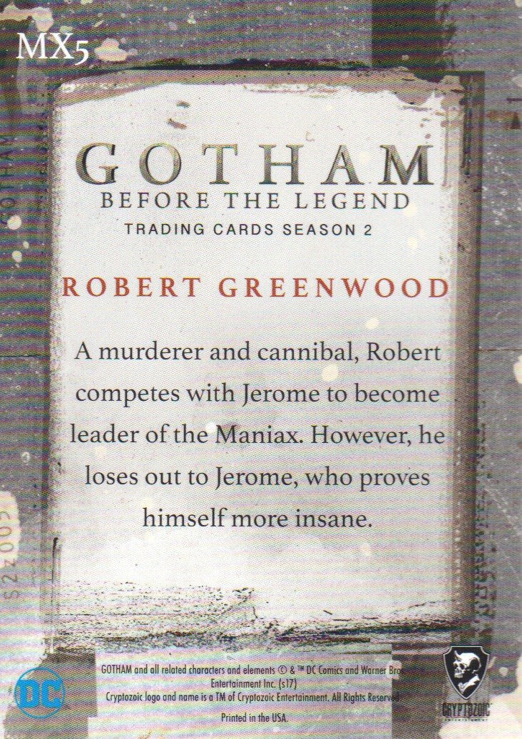 Amazon.com: 2017 Cryptozoic Gotham Season 2 The Maniax Trading