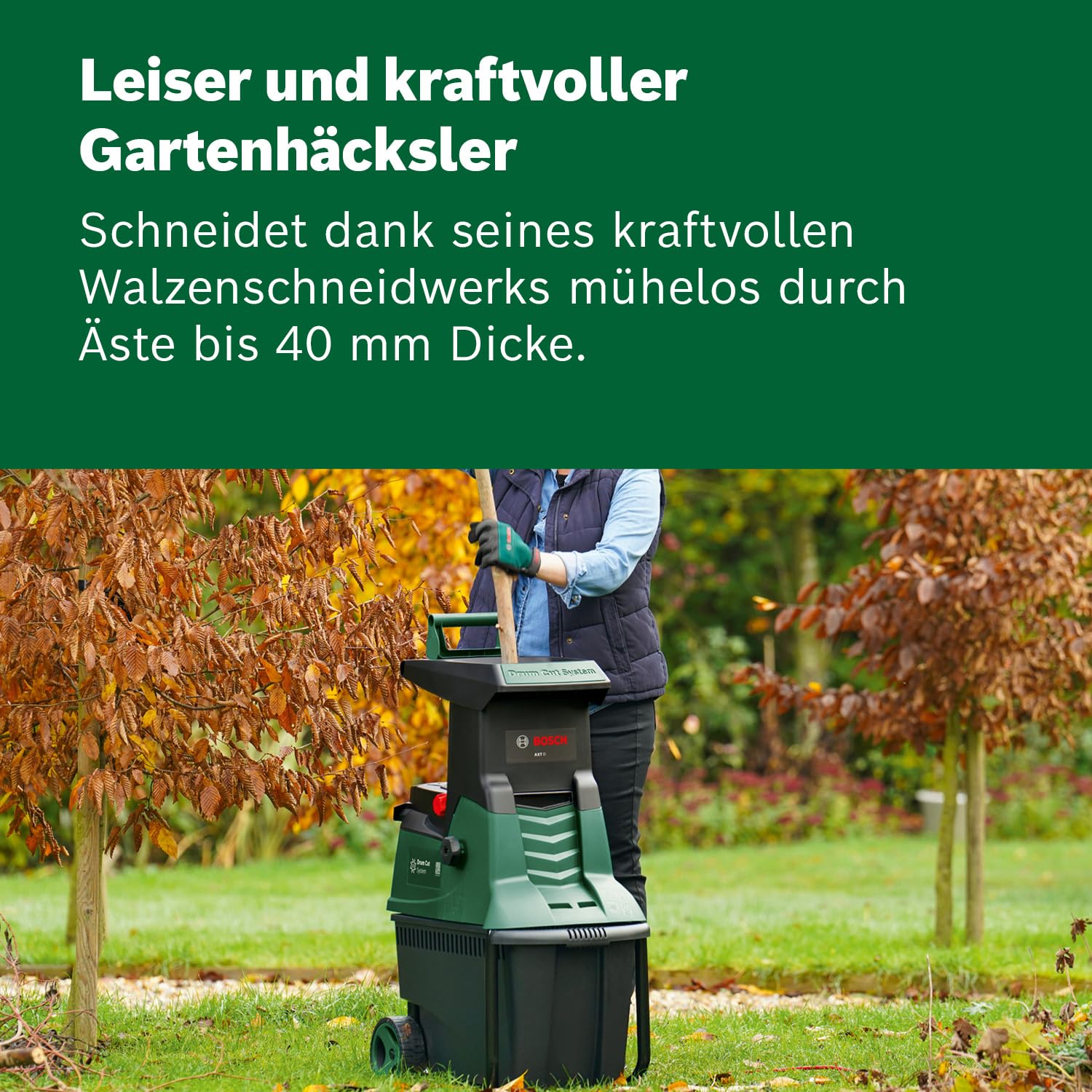 Bosch AXT 25 D Leisehäcksler 2500 W Fangbox 53 l