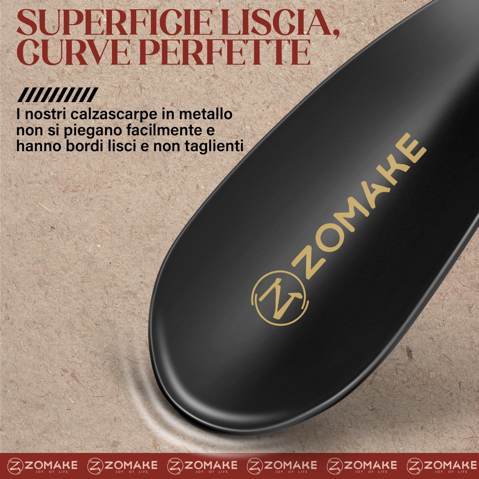 ZOMAKE Calzascarpe Lungo, Calza Scarpe Metallo 42cm, 19cm Calzante per Scarpe Corto, 10cm Shoe Horn Mini per Uomini Donne Anziani