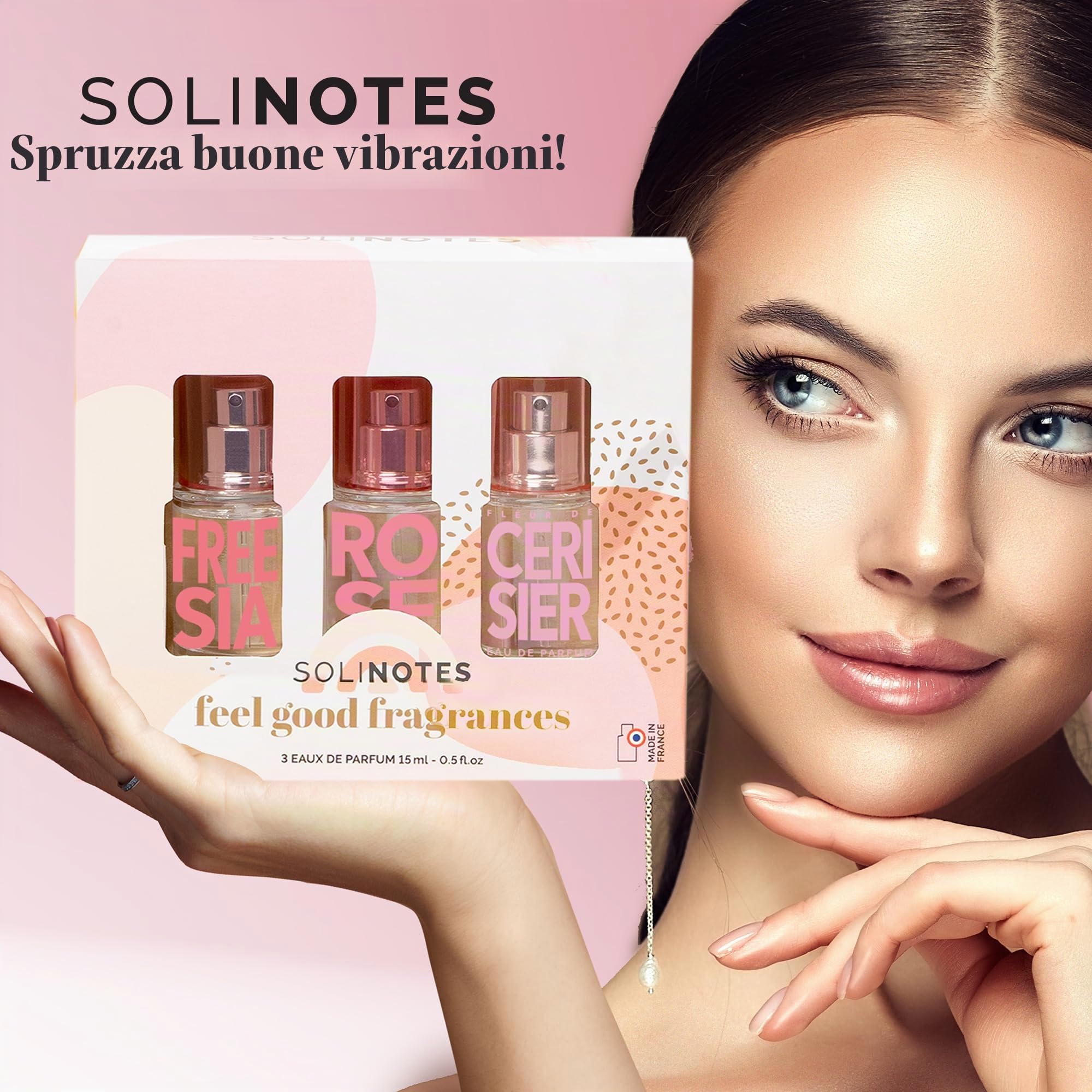 Solinotes Eau De Parfum Discovery Set – Cherry, Rose, Freesia Fragrance Gift Set di 3 flaconi spray profumanti per donne, note di sandalo, muschio, legno di cedaro, 15 ml