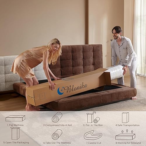 Miniatura 8 de Colchón híbrido King de 12 pulgadas en una caja, firmeza media con espuma viscoelástica y resortes en bolsillo, soporte de borde fuerte, alivio de