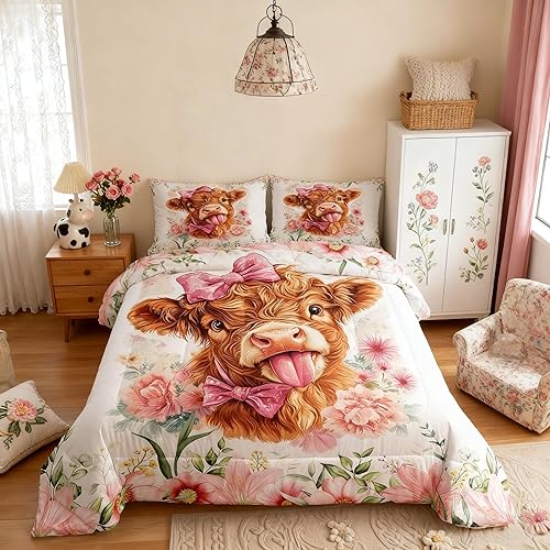 Miniatura 23 de Castle Fairy Daisy Florals Comforter Set Twin Size,Hippie Flowers Bedding Set,Kids Boys Adults Bedroom Decor,70s Retro Floral Super Soft Duvet