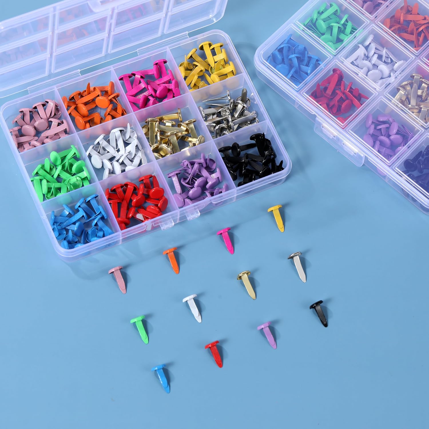 180pcs Brads for Paper Crafts，12 Colors Brads Paper Fasteners Metal Paper Fasteners Mini Brads for DIY Crafts Projects Scrapbooking Split Pins