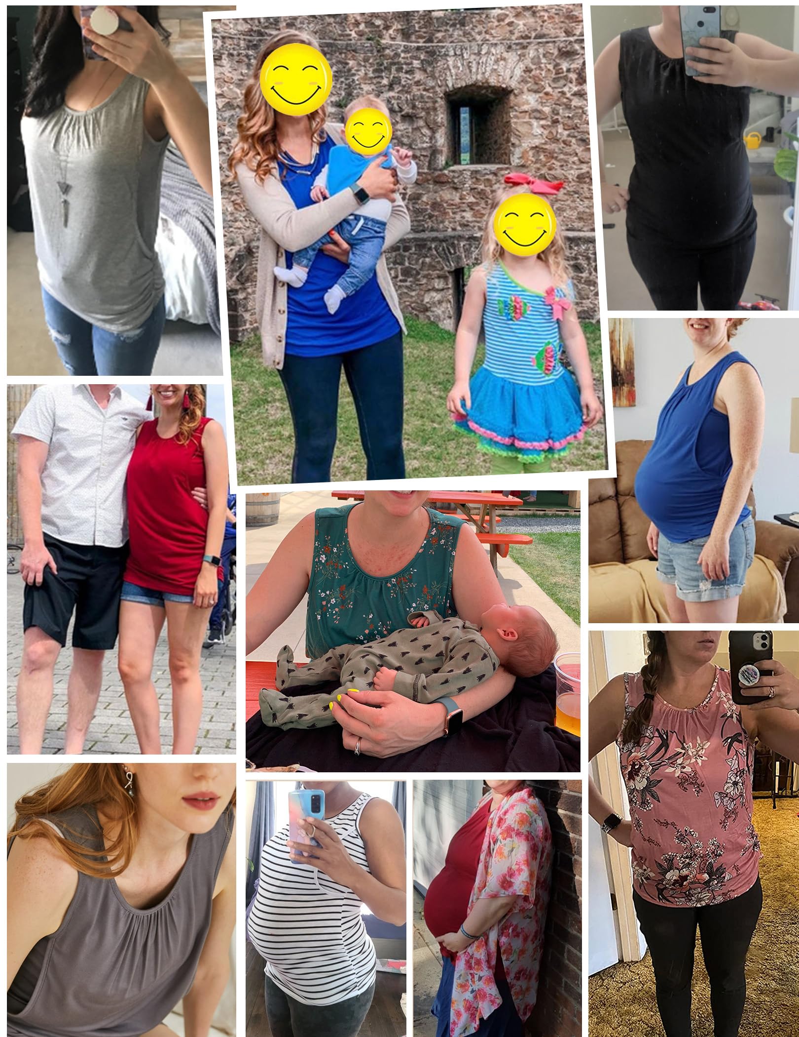 UNibelle Damska koszulka ciążowa z długim rękawem miękka łatwa do karmienia piersią topy S-XL