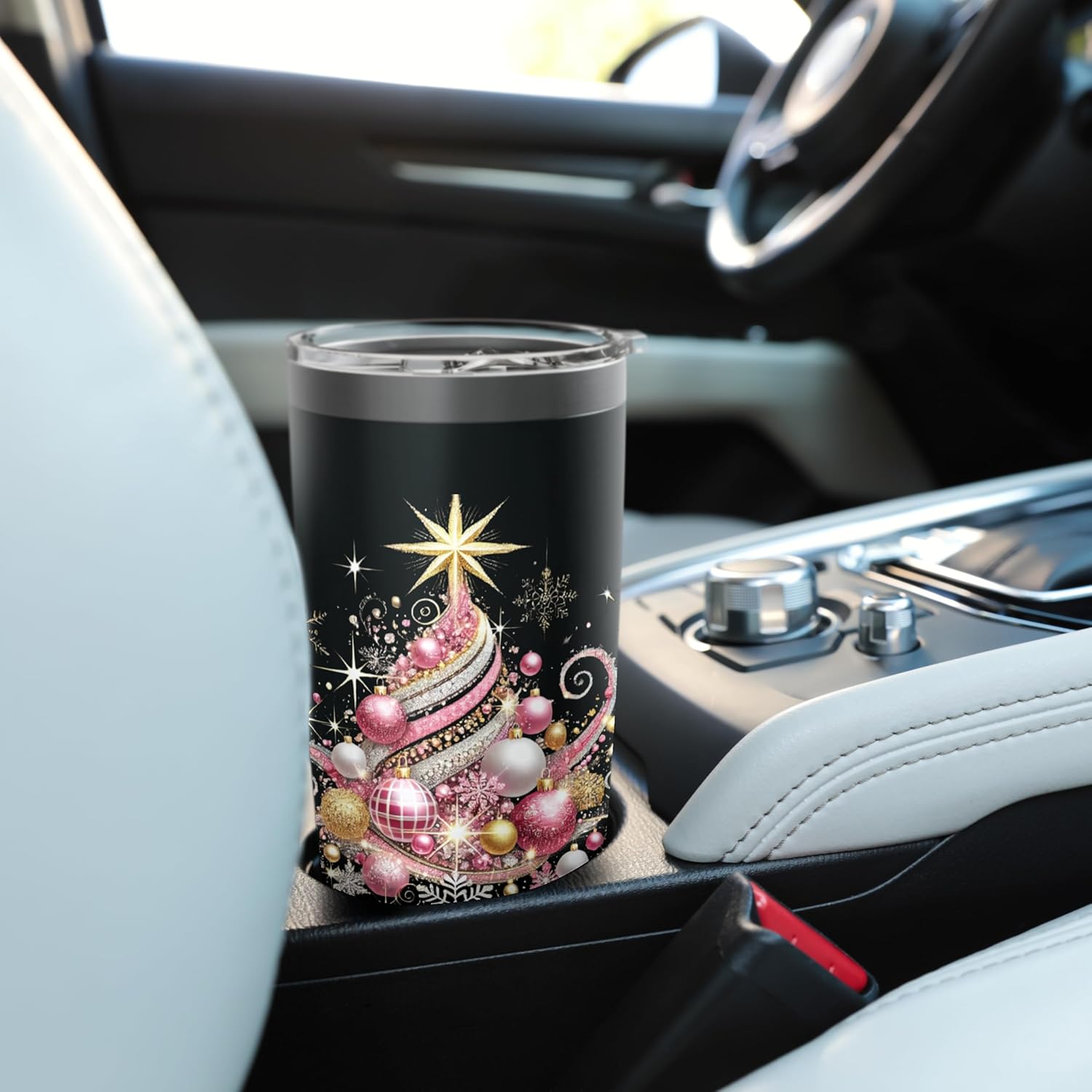 Unique Fancy Christmas Snowflake Ornament Coffee Travel Mug Stainless Steel Insulated Tumbler - Image 6