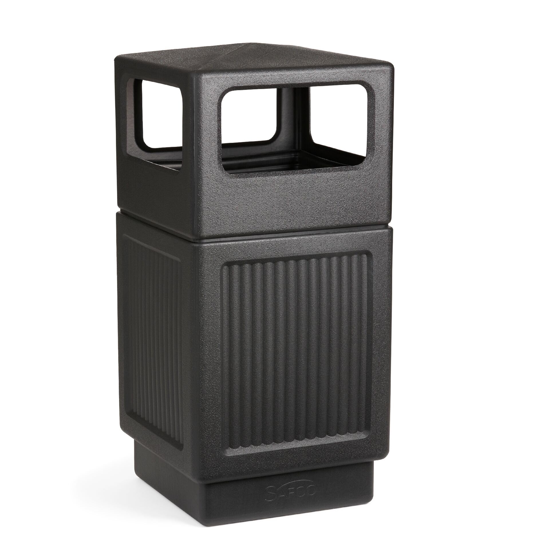 Safco Canmeleon Trash Can, 38 Gallons, Indoor and Outdoor Use, Durable & Weather-Resistant Commercial Garbage Can, Black