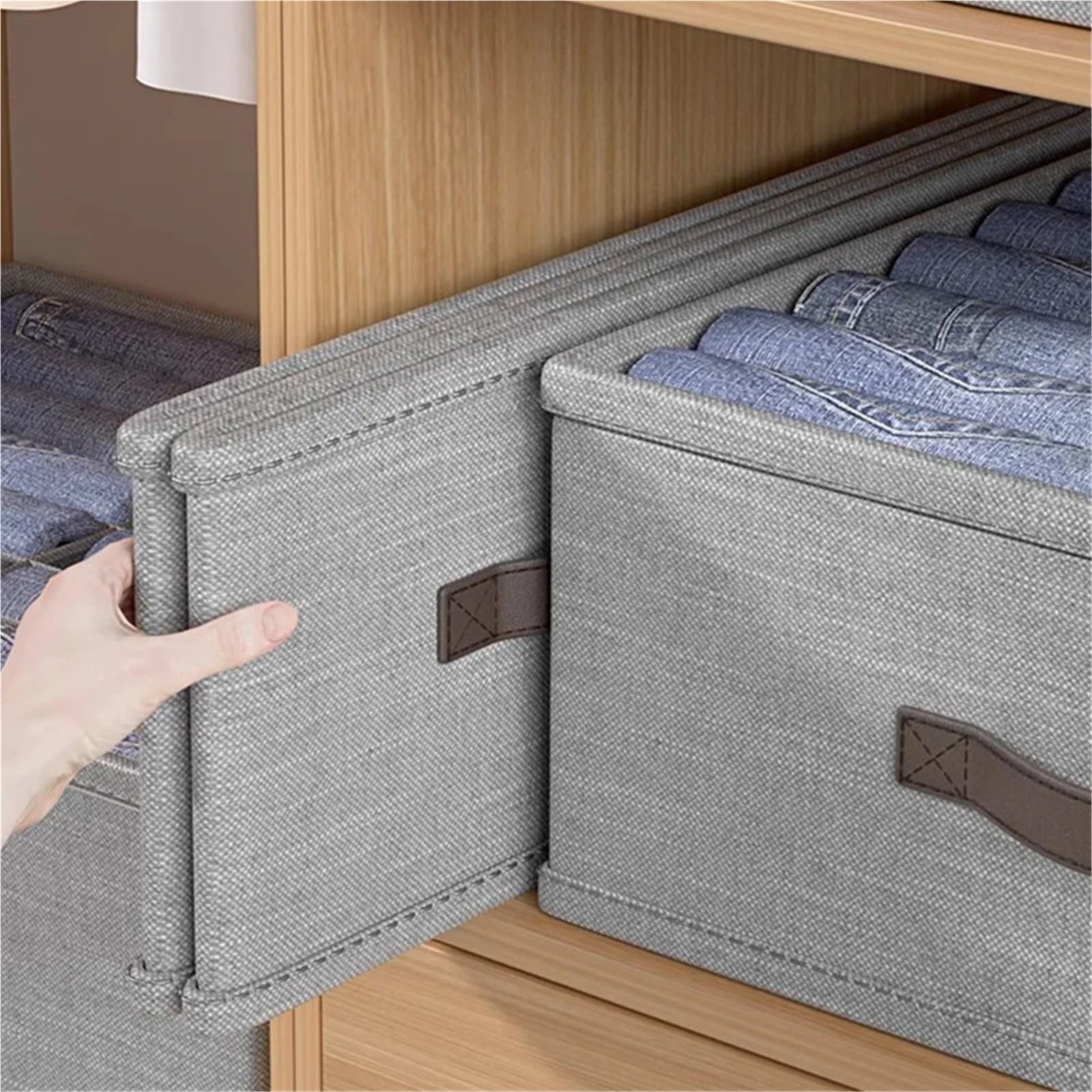 Organizador De Cajones Armario organizador de almacenamiento ropa, suéter, camiseta, caja, pantalones gruesos, interior, calcetines for el hogar(Beige)