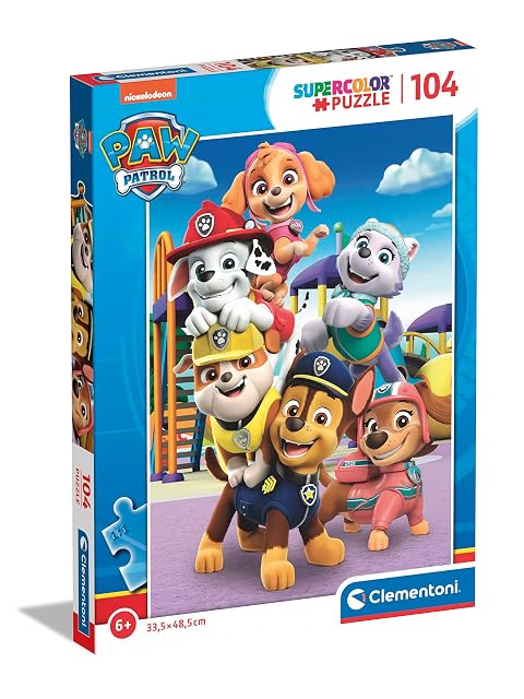 Clementoni - Puzzle Infantil Super 104 Piezas Paw Patrol, Patrulla Canina - Desde 6 años (27178)