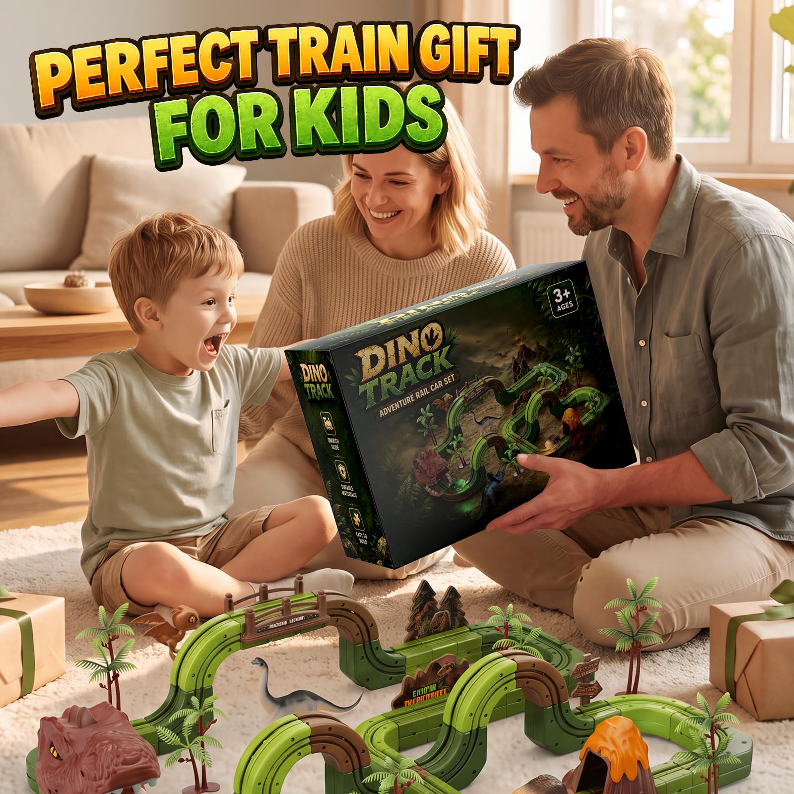 Dinosaur Train Set for Kids - Electric & Flexible -6