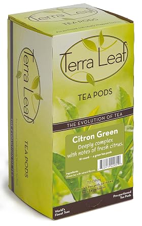 Baronet Coffee Terra Leaf Citron Green Tea Pods - 3 Boxes of 18 Single Serve Coffee Pods - 54 Count, 4 Grams - Individually Wrapped for Freshness - Fits Most Pod Brewers