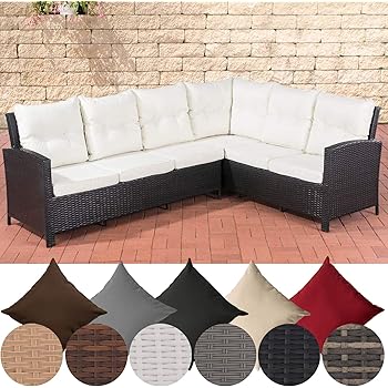 Clp Polyrattan Gartensofa Minari I Eckbank Mit Sitzpolstern Aus Stoff Modernes Ecksofa Fur Den Garten Rattanfarbe Schwarz Bezugfarbe Cremeweiss Amazon De Kuche Haushalt