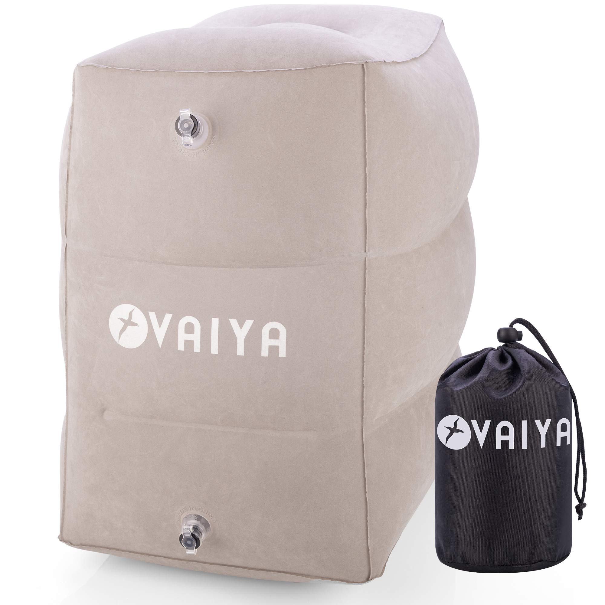 Travel Foot Rest Pillow - Soft & Durable Inflatable Travel Footrest for Airplane, 3-in-1 Adjustable Height, Fly Legs Up by Plane Car Train Office Under Desk- Airplane Travel Accessories for Kids