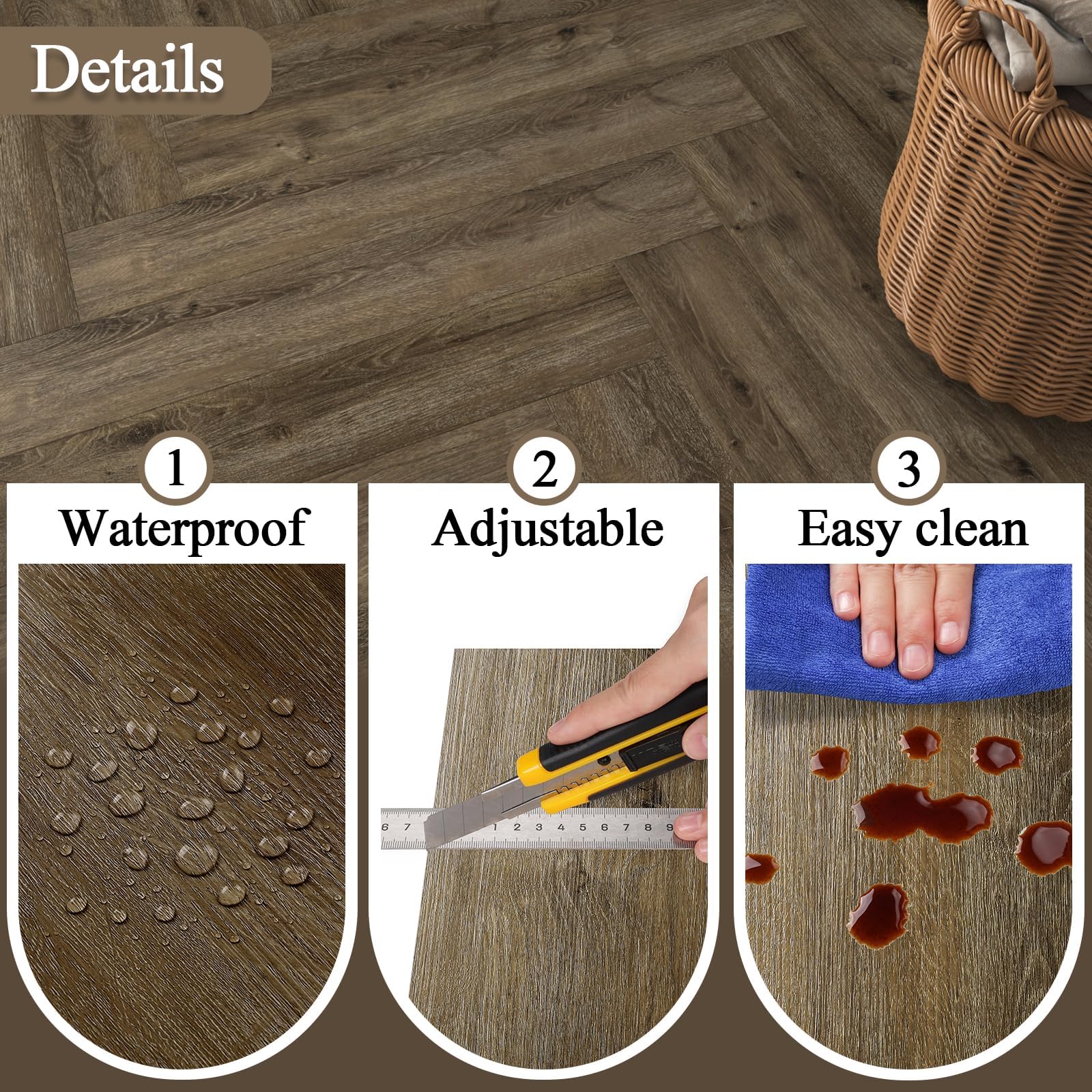 LaCheery 90cm x 15cm Pavimento Adesivo Bagno Marrone Pavimenti PVC Adesivi Effetto Legno 18 Pezzo Impermeabile Piastrelle Adesive Cucina Pavimento Vinile PVC Adesivo per Soggiorno Camera da Letto