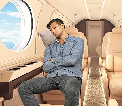 Miniatura 9 de BlueHills Manta de viaje alta y suave de alta calidad para viajes en avión, artículos esenciales para viajes largos de viaje, con bolsa de mano para