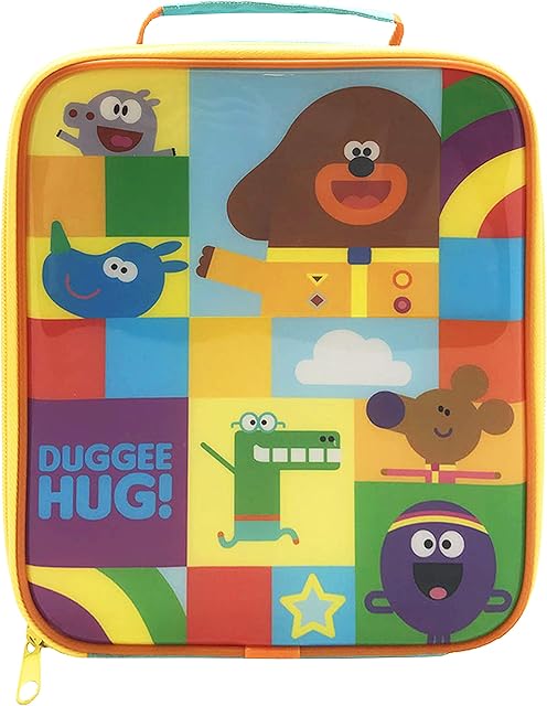 Hey Duggee Insulated Kids Lunch Bag with Handle, Official Merchandise by Polar Gear, 600D Polyester Rectangular Food Cooler, Reusable Food & Drink Thermal Cool Bag, School Nursery Snacks Picnic, Blue