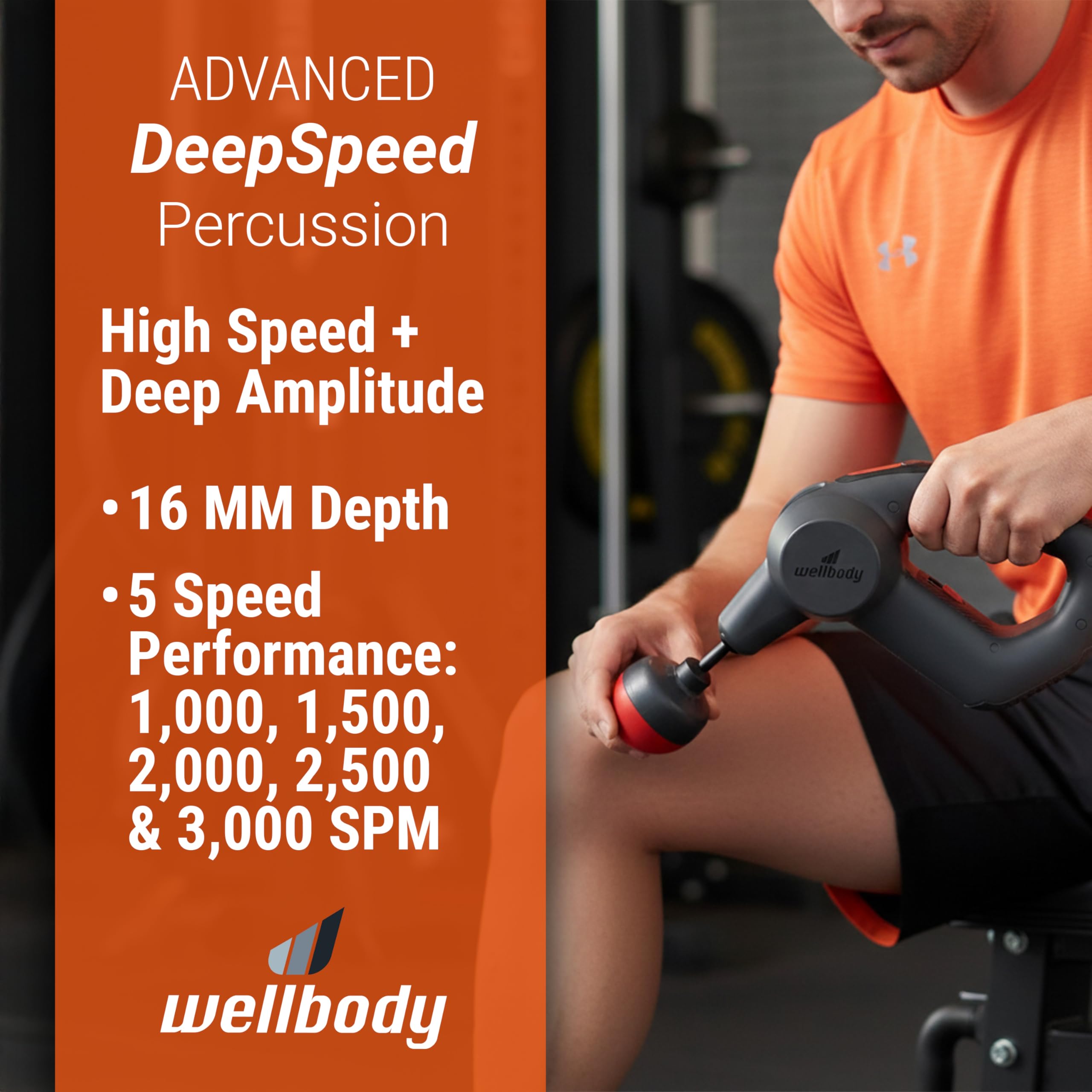 Wellbody 5 | Pistola per massaggio termico | Dispositivo di massaggio profondo dei tessuti | Tecnologia Heatball | Portatile portatile silenzioso | Strumento di massaggio per i muscoli | Tutto in